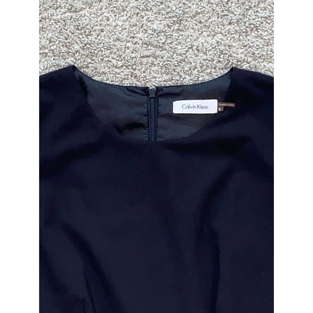Calvin Klein Midi Pencil Lined Sleeveless Dress Size 6 Black